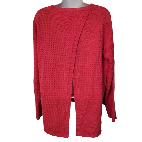 Eileen‎ Fisher Coral Waffle Knit Open Cardigan Sweater XS Organic Linen - Picture 3 of 5